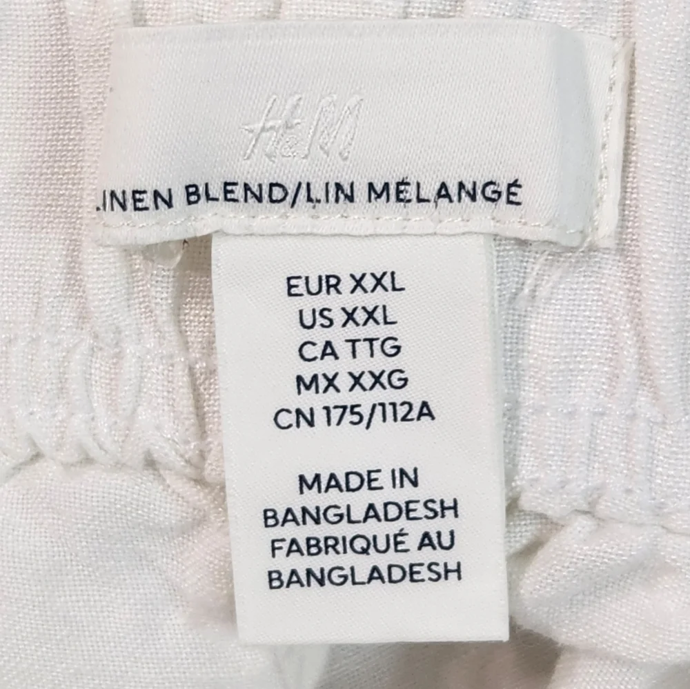 H & M White Linen Blend Shorts